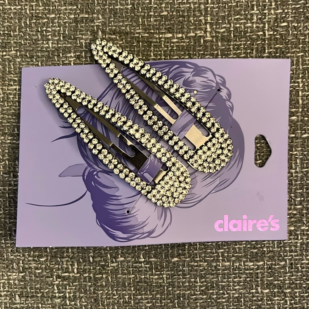 NWT Claire's Decorative Crystal Hair Clips